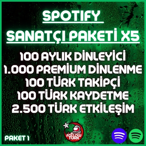  ⭐SPOTİFY SANATÇI PAKETİ 1  ANLIK + GARANTİ⭐